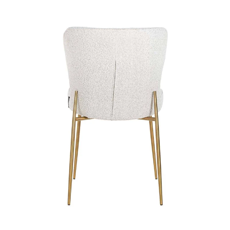 Chaise Odessa blanc Bouclé / brossé or (Copenhagen 900 Bouclé blanc)