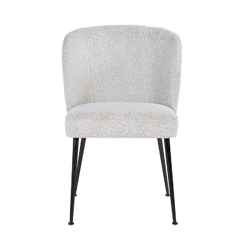 Chaise Fallon blanc Bouclé / noir (Copenhagen 900 Bouclé blanc)