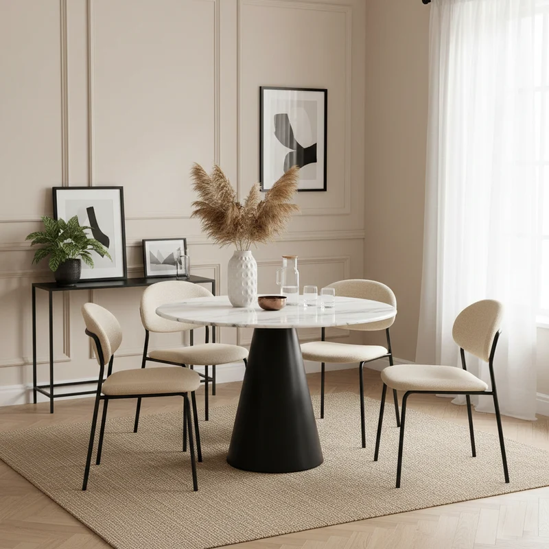 Table de repas Degas 120Ø (blanc)