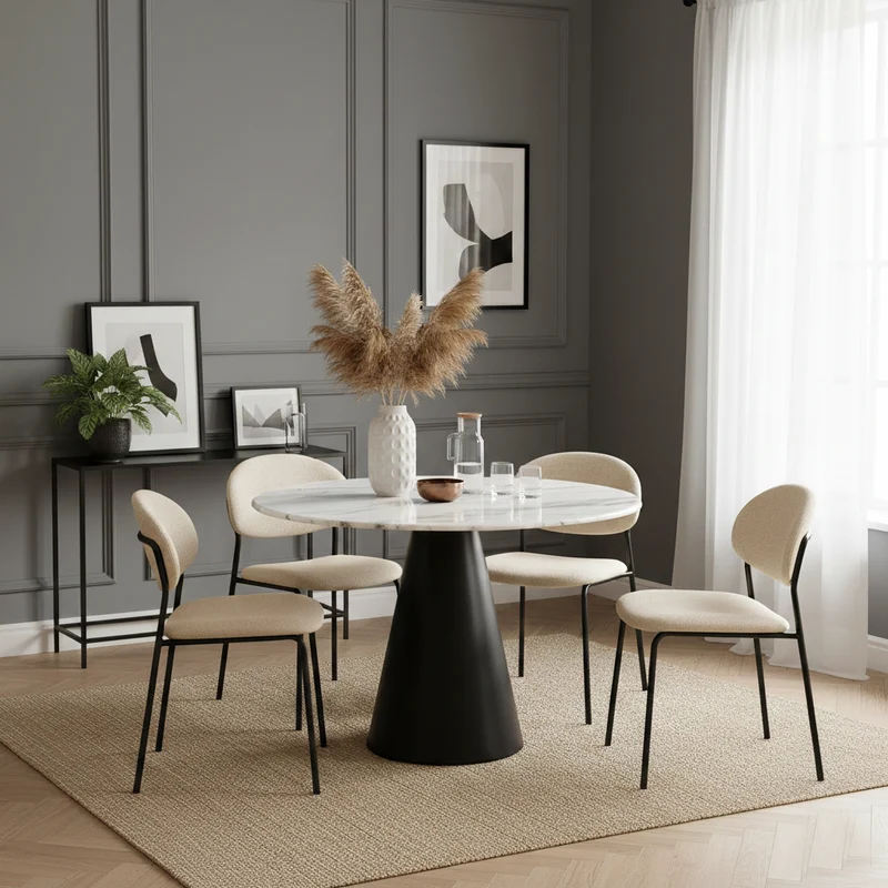 Table de repas Degas 120Ø (blanc)
