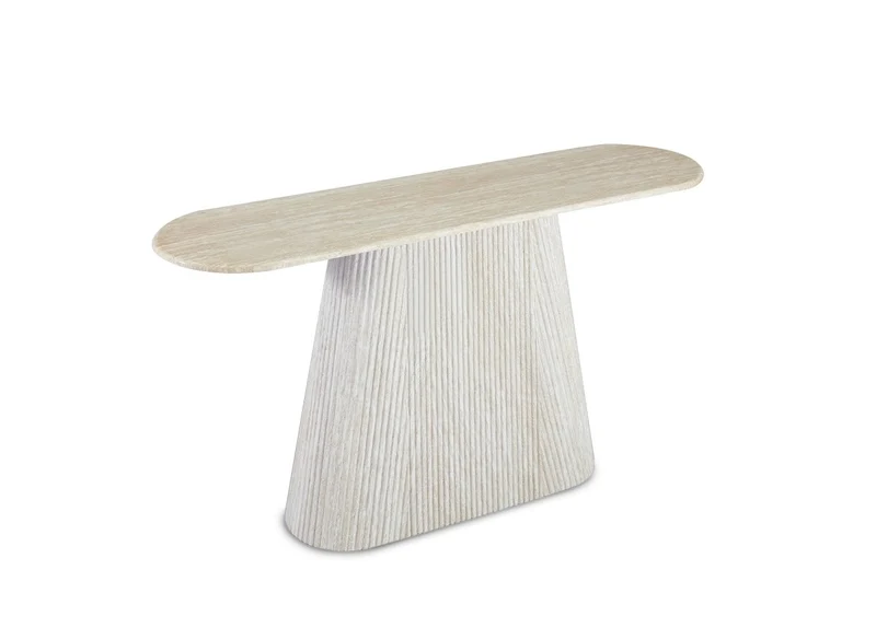 Console en marbre composite beige TIANA