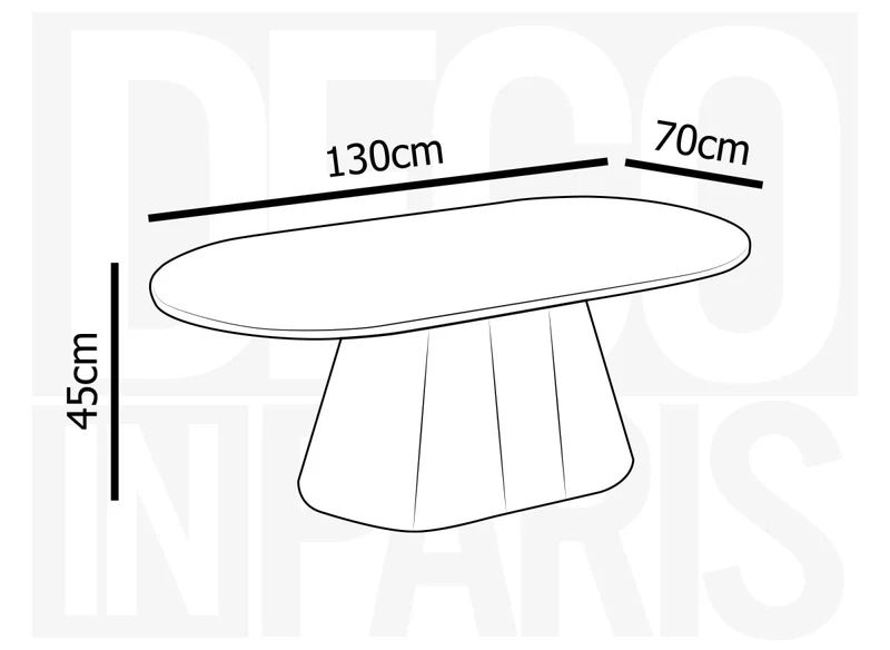 Table basse ovale en marbre composite beige TIANA