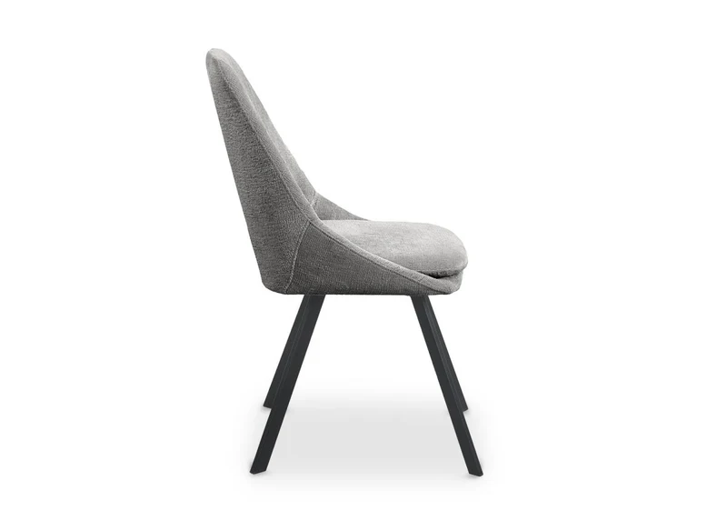 Lot de 4 chaises en velours texturé gris NARCISSE