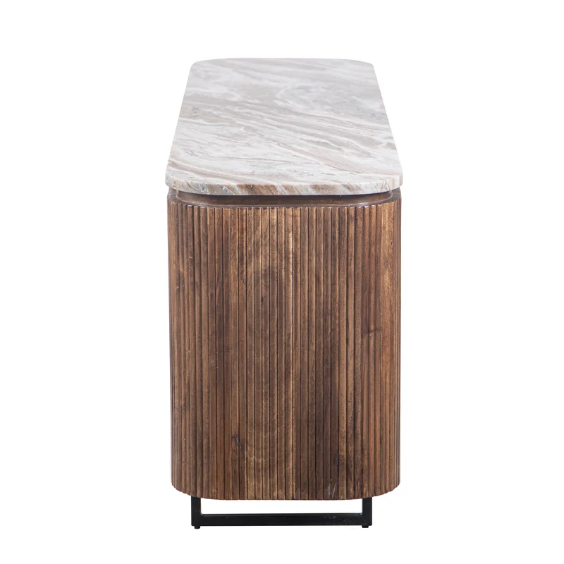 Buffet 4 portes plateau marbre | Manguier Kfir II