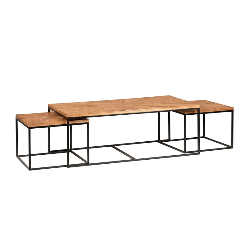 Tables basses rectangulaires set de 3 manguier | Solaris II