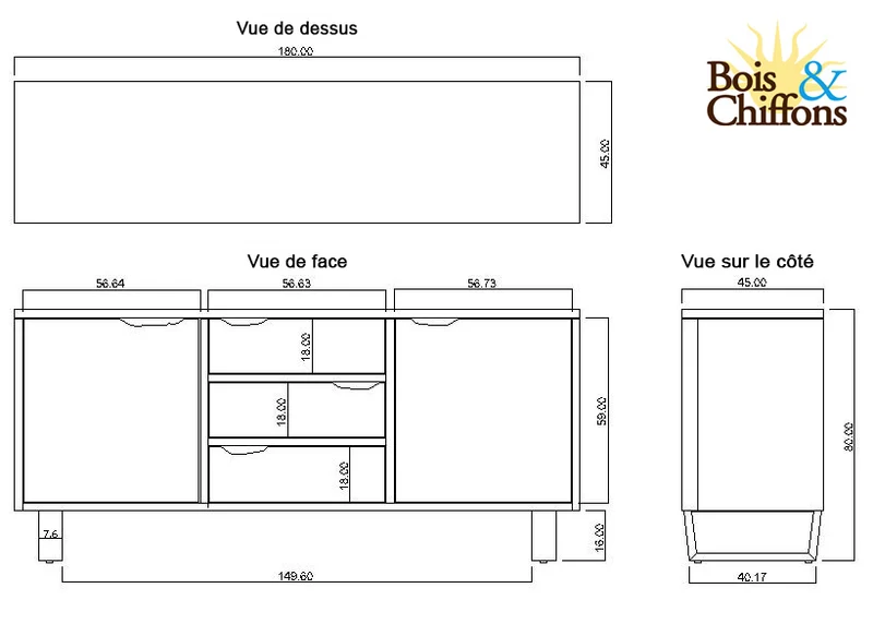 Buffet en bois | Acacia Forest