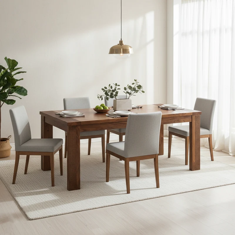Table de repas rectangulaire bois strié 155 | Acacia Verone