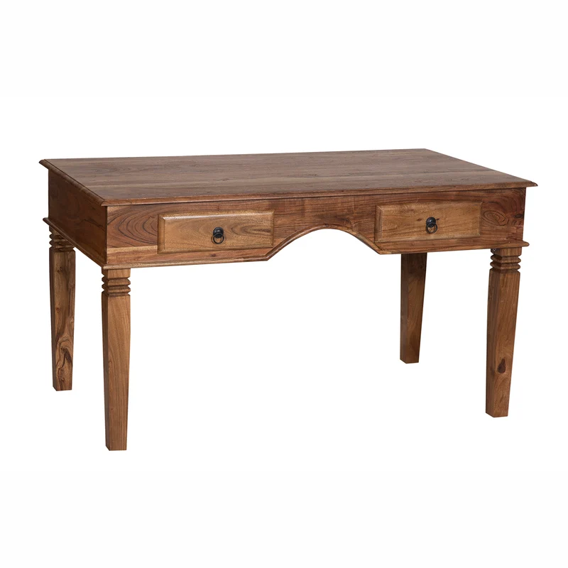 Bureau 2 tiroirs en bois massif acacia - Tyria