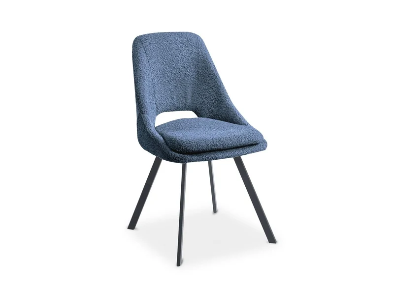 Lot de 4 chaises effet peau de mouton bleu NARCISSE