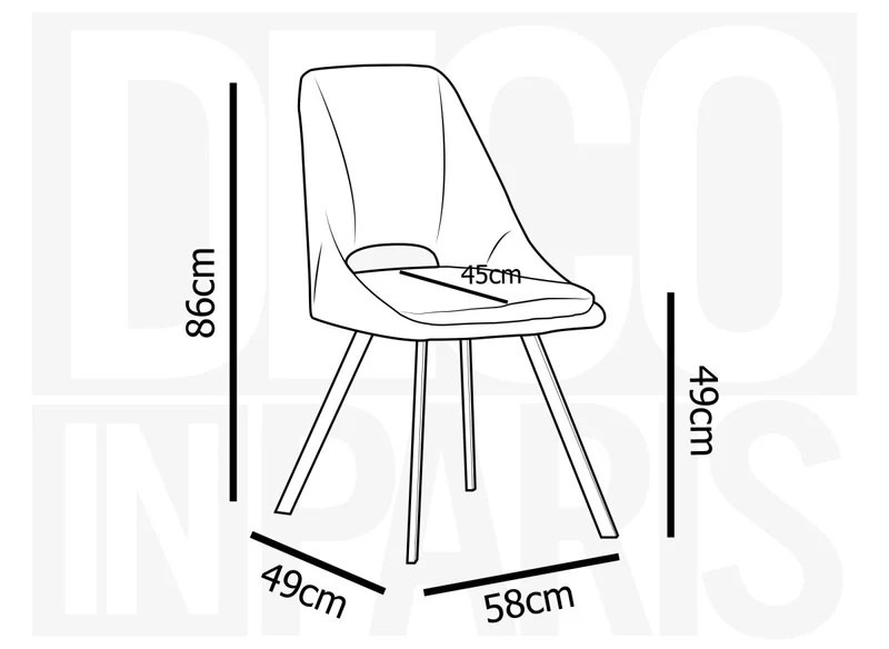 Lot de 4 chaises effet peau de mouton bleu NARCISSE