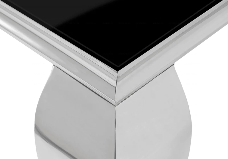 Table basse rectangulaire verre noir argent - Neo