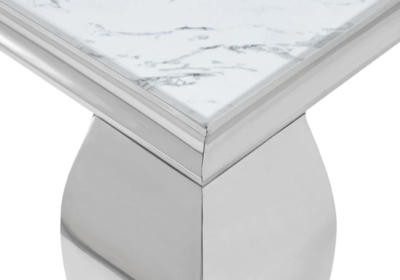 Table basse rectangulaire marbre blanc argent - Neo