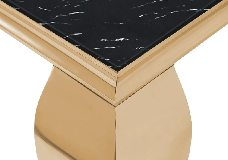 Ensemble table marbre noir et 4 chaises or – Neo