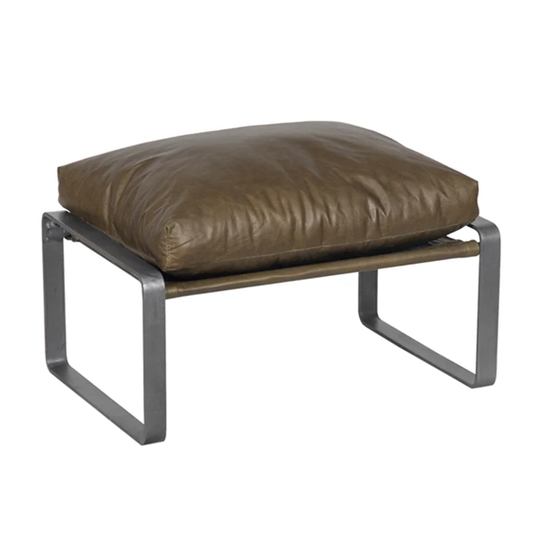 Damo Pouf Brun | Leather