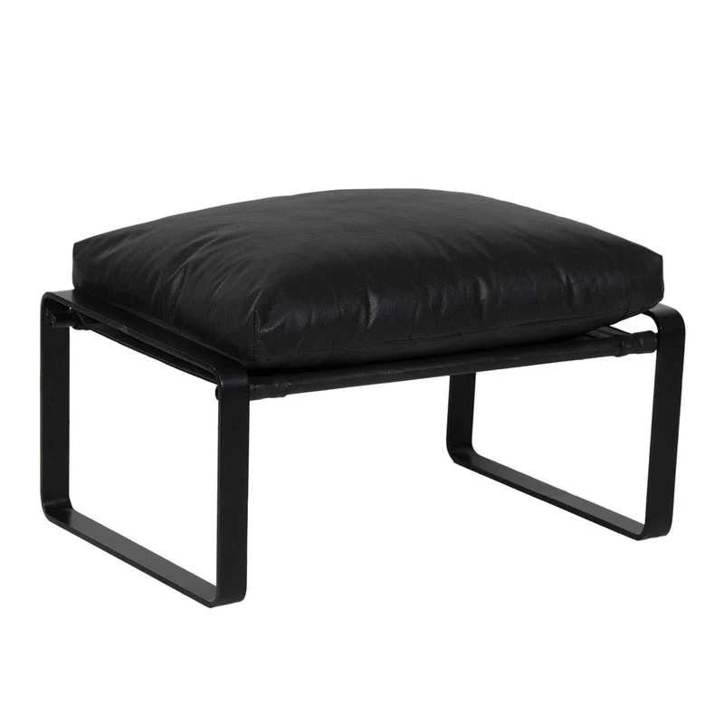 Damo pouf noir | Cuir