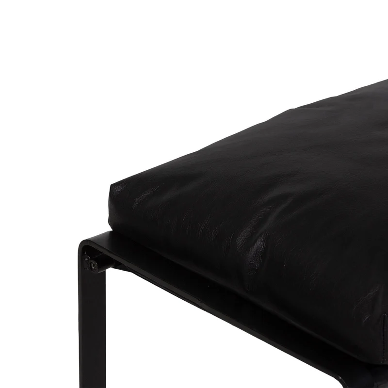 Damo pouf noir | Cuir
