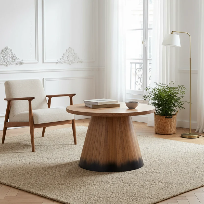 Table basse ronde bois 80 cm | Acacia Dimona
