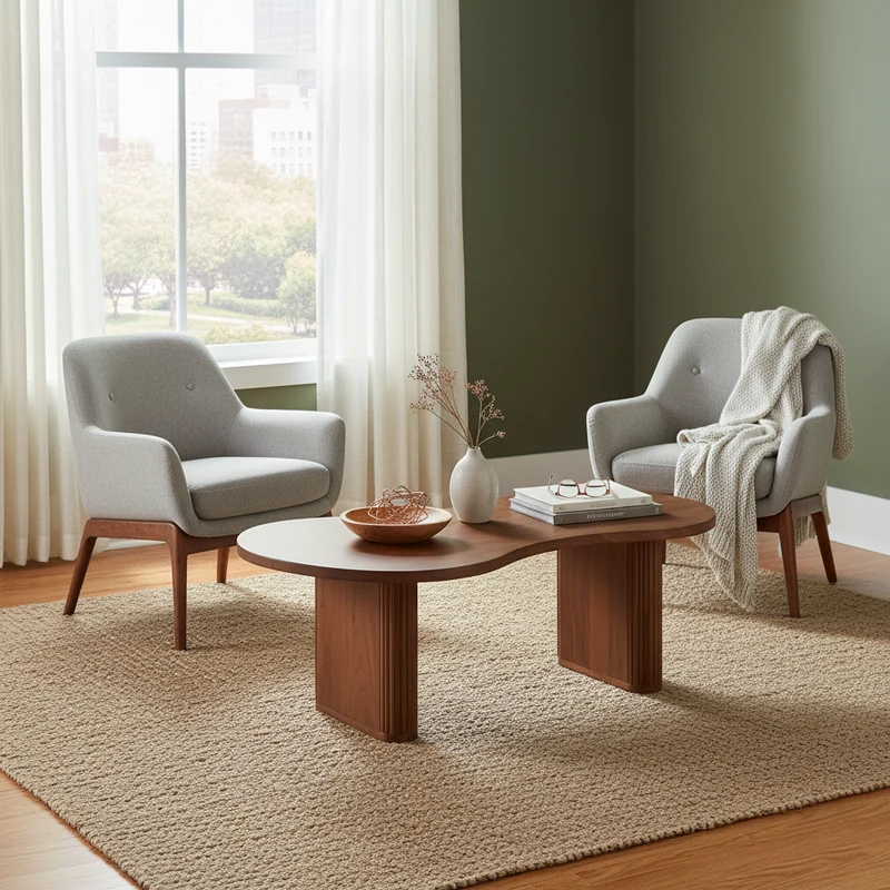 Set de 2 tables basses ovales | Acacia Arad