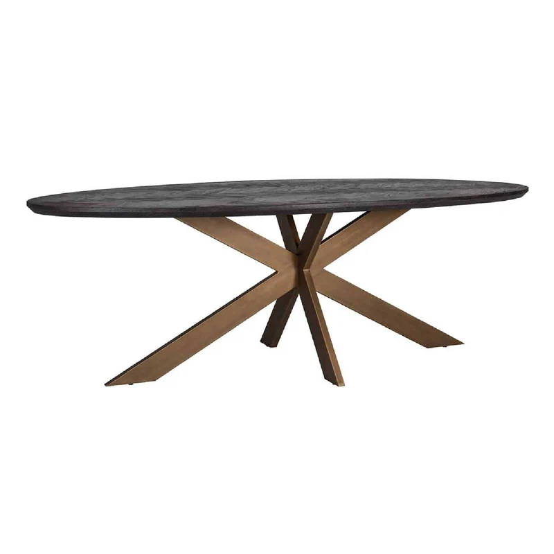Table de repas noirbone laiton ovaal 230 (noir rustic)