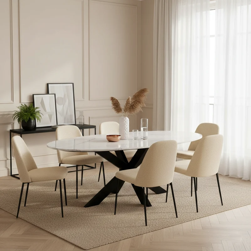 Table de repas Lexington ovaal 230 (blanc)