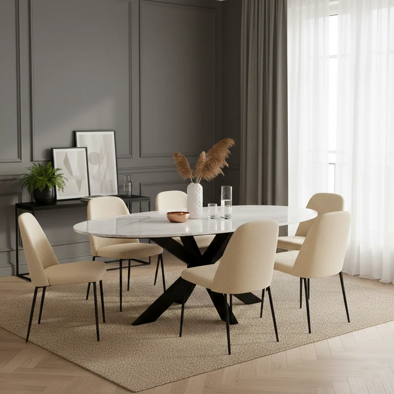 Table de repas Lexington ovaal 230 (blanc)