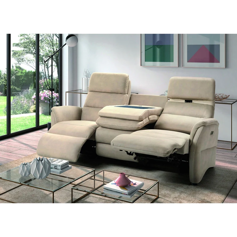 Canapé 3 places, 2 relax électriques Versalles Gris anthracite