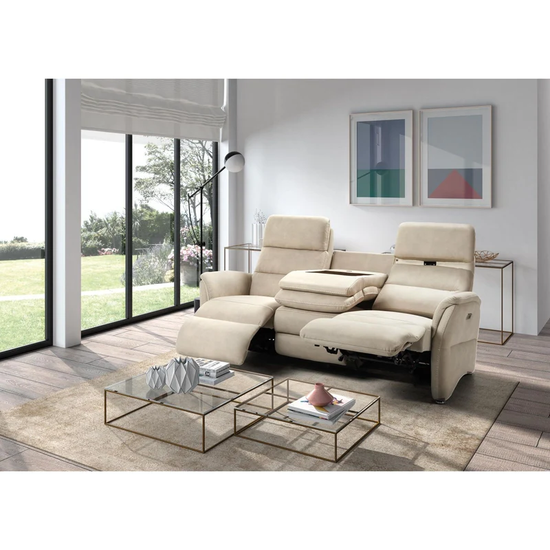 Canapé 3 places, 2 relax électriques Versalles Gris anthracite