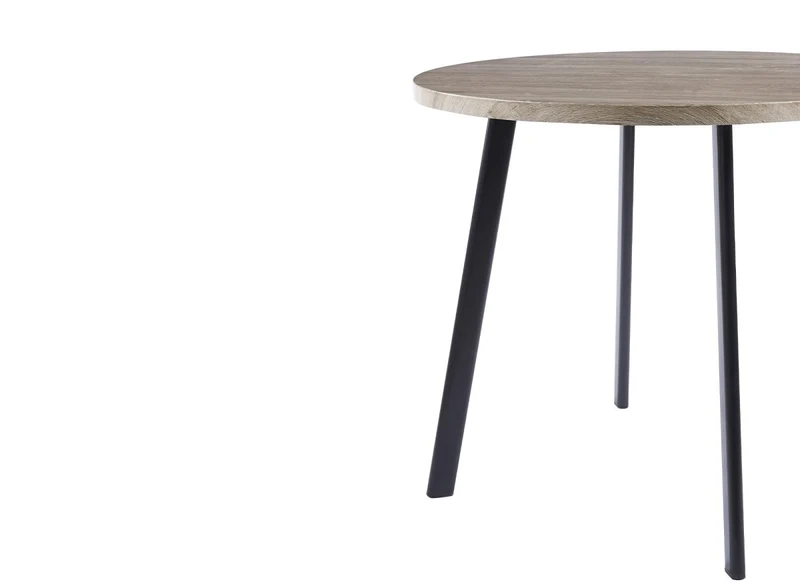 Ensemble table à manger en bois gris clair avec 4 tabourets gris IRINA