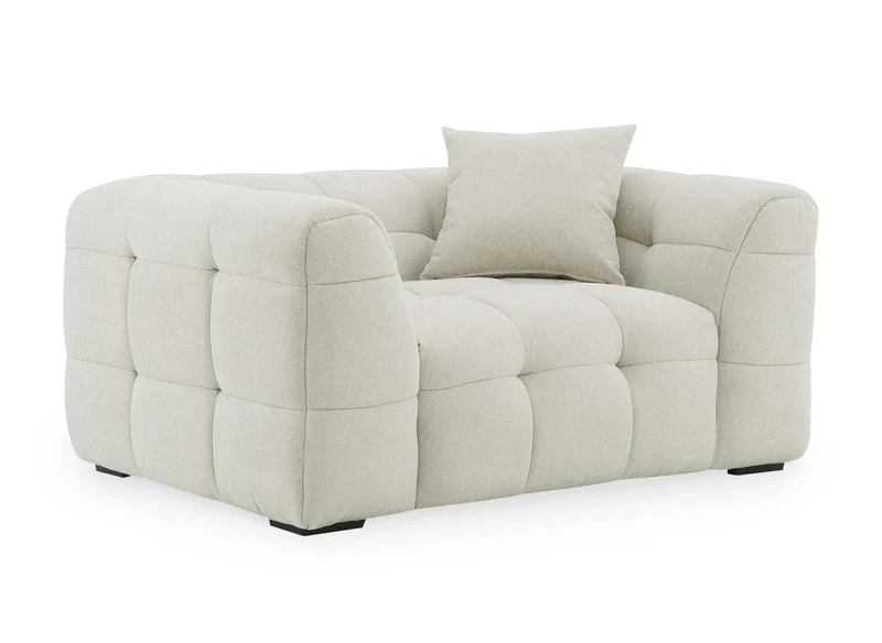 Fauteuil en tissu beige BELLA