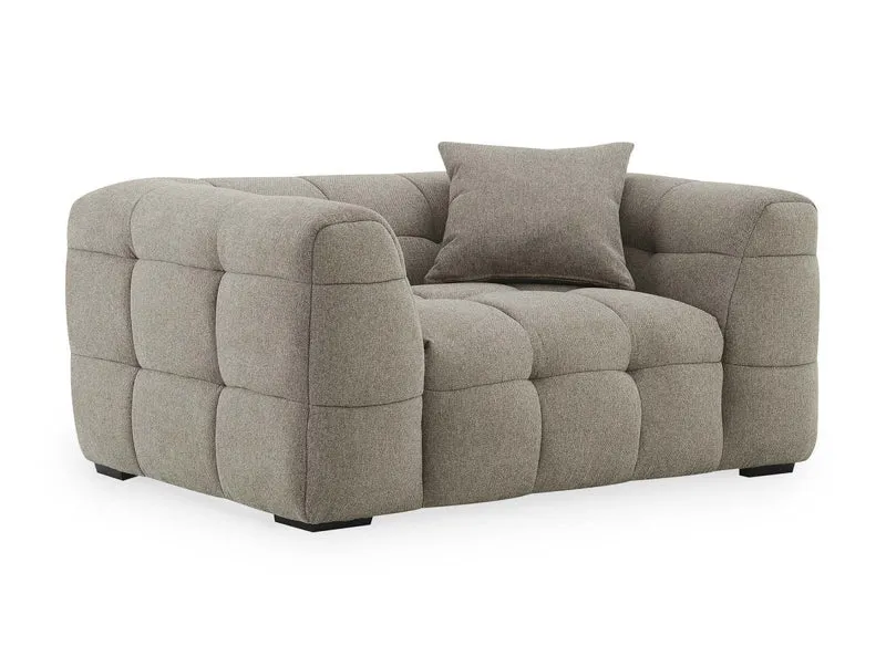 Fauteuil en tissu taupe BELLA