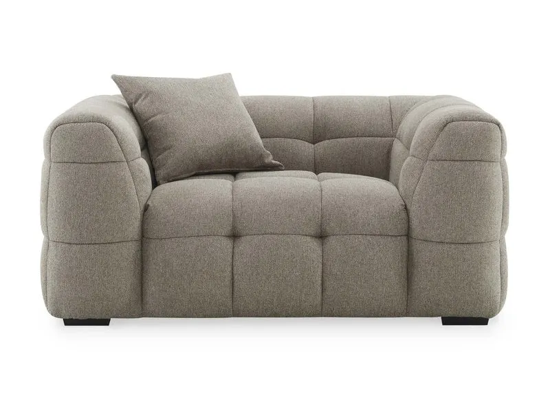 Fauteuil en tissu taupe BELLA