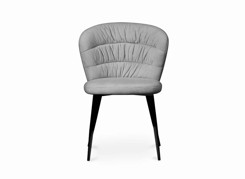 Lot de 4 chaises en velours côtelé gris DANIELA