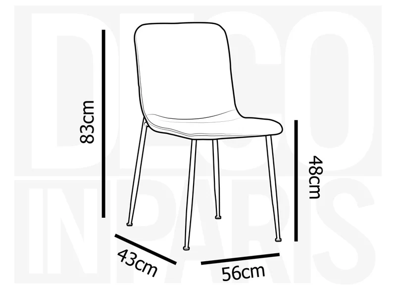 Lot de 4 chaises en tissu bleu CHERYL