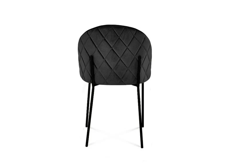 Lot de 2 chaises design en velours noir pieds noirs KENNETH