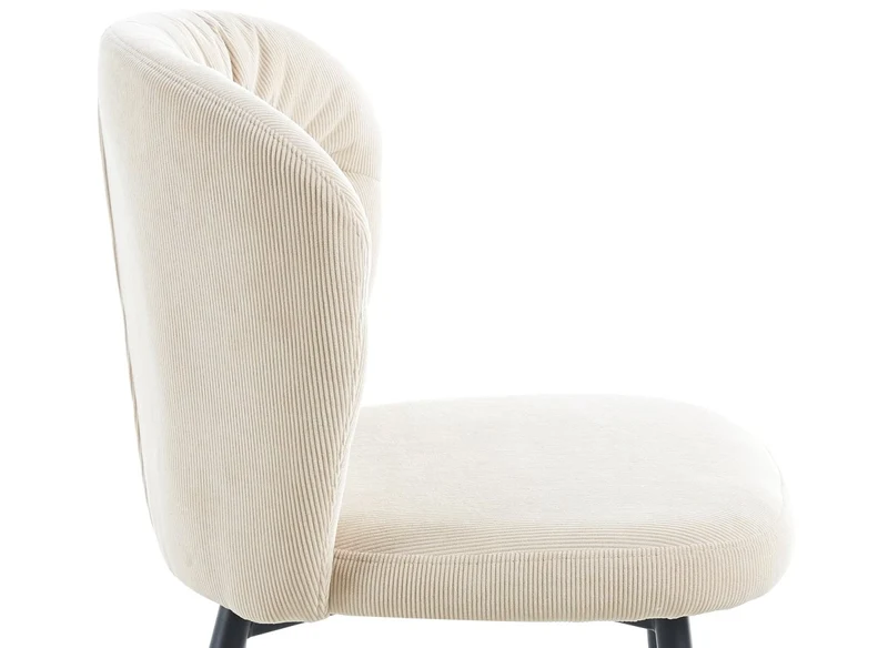 Lot de 4 chaises en velours côtelé beige DANIELA