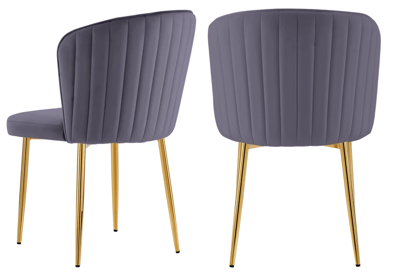 Chaise de salle à manger design en velours anthracite - Diva x4