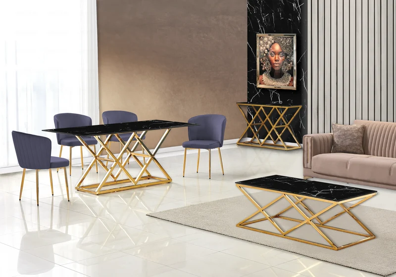 Chaise de salle à manger design en velours anthracite - Diva x4