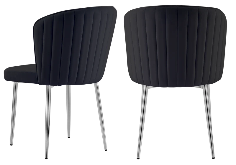Chaise de salle à manger design en velours noir - Diva x4