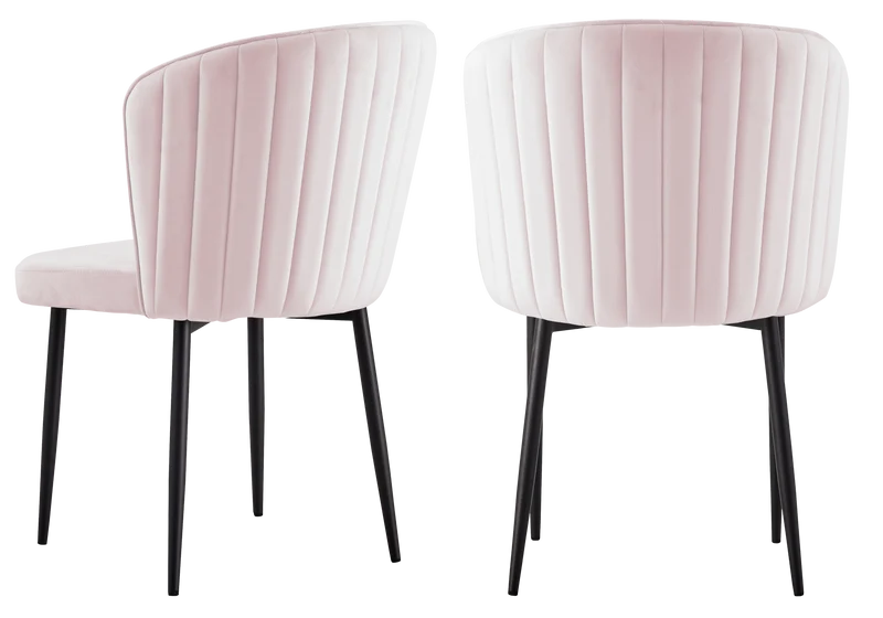 Chaise de salle à manger design en velours rose - Diva x4