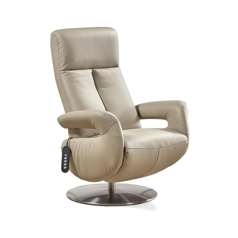 Fauteuil relax électrique cuir Grecia Gris foncé