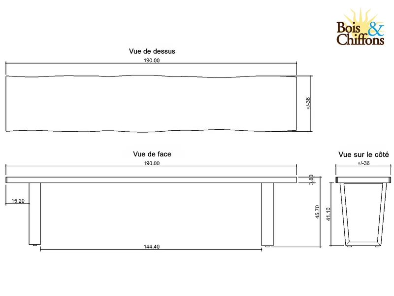 Banc bois naturel 152 cm | Acacia Forest