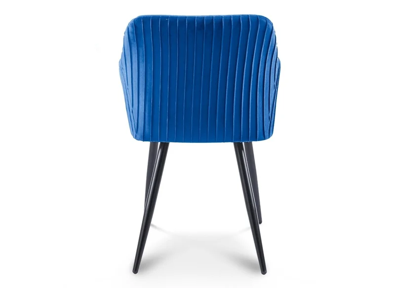 Lot de 2 chaises en velours bleu pieds en métal noir DEVOR