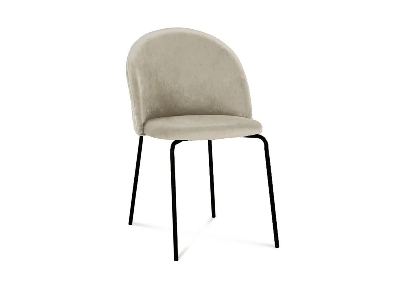 Lot de 2 chaises design en velours beige pieds noirs KENNETH