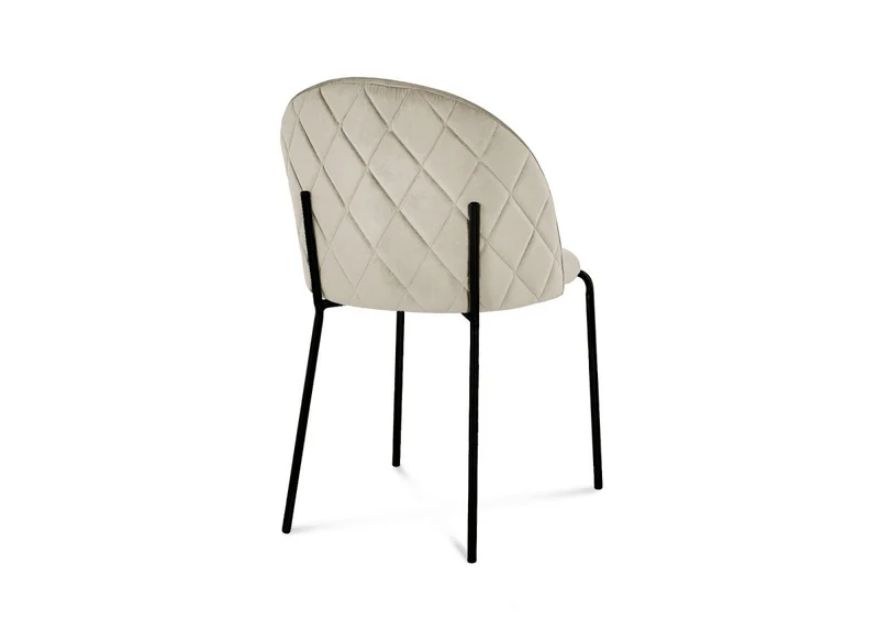Lot de 2 chaises design en velours beige pieds noirs KENNETH