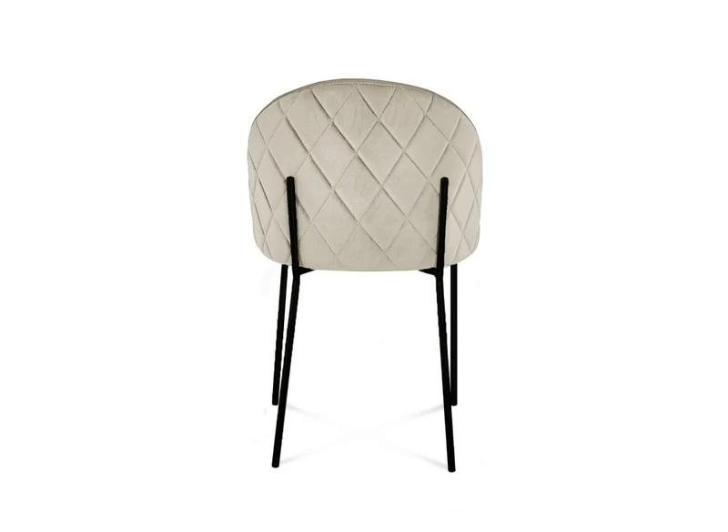 Lot de 2 chaises design en velours beige pieds noirs KENNETH