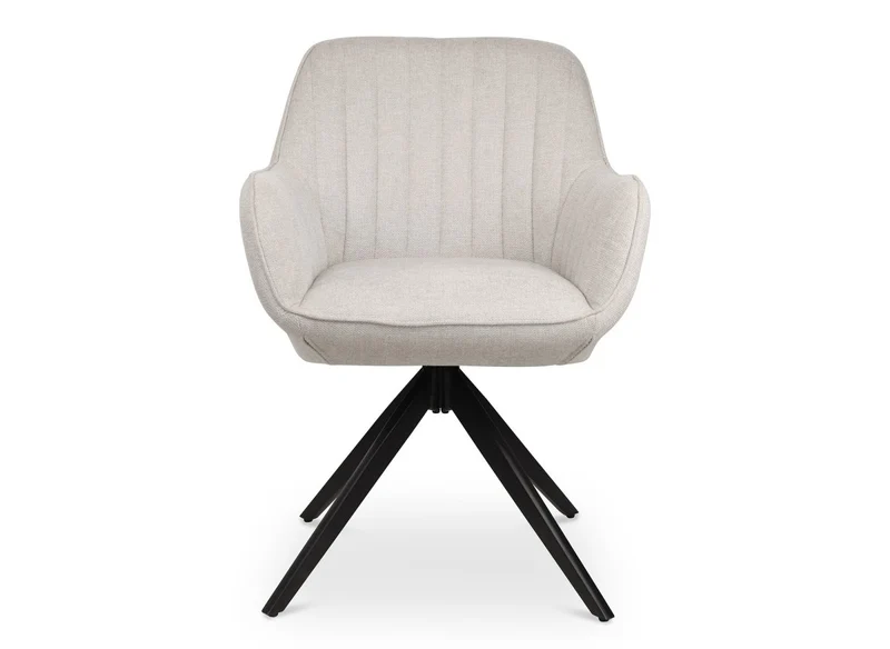 Lot de 2 chaises pivotantes en tissu beige MARLEY
