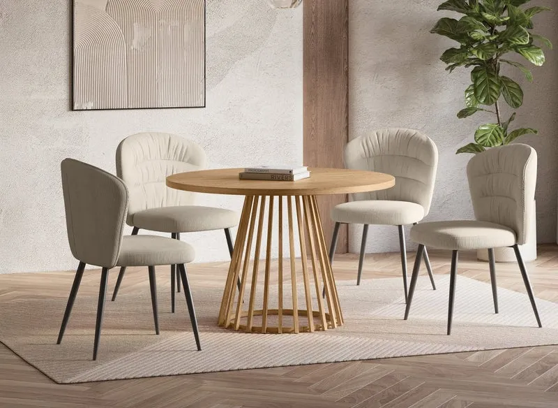 Table à manger ronde pied design 120cm HIBEA