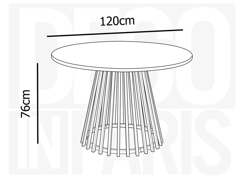 Table à manger ronde pied design 120cm HIBEA