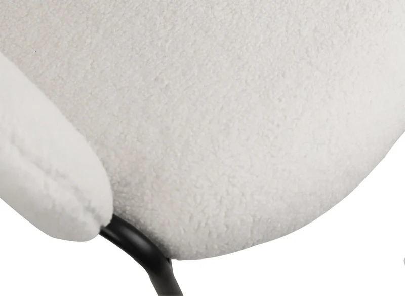 Lot de 2 fauteuils design avec accoudoirs en tissu bouclette blanc BENTA