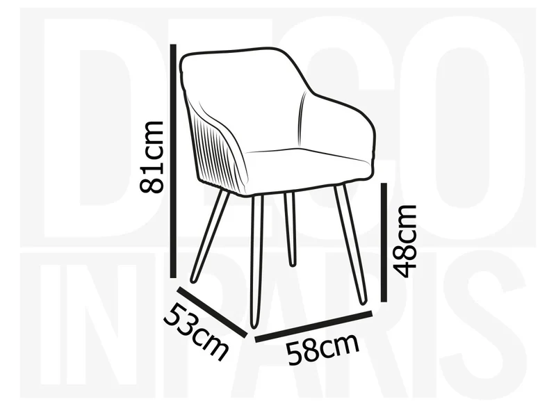 Lot de 2 chaises en velours vert pieds en métal noir DEVOR